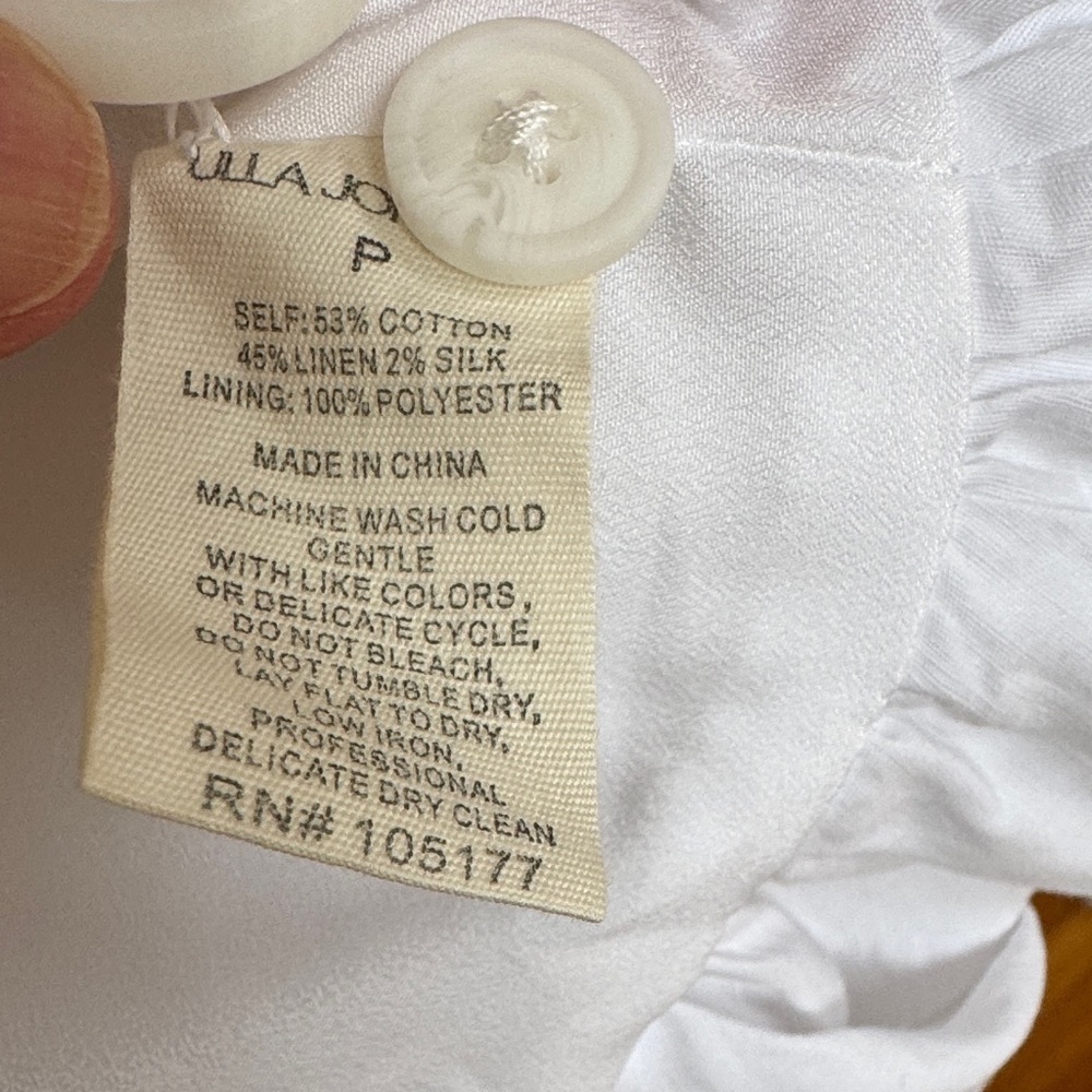 Ulla Johnson Marras Peplum Jacket in White Cotton Linen Sz 0-2 - Picture 9 of 13